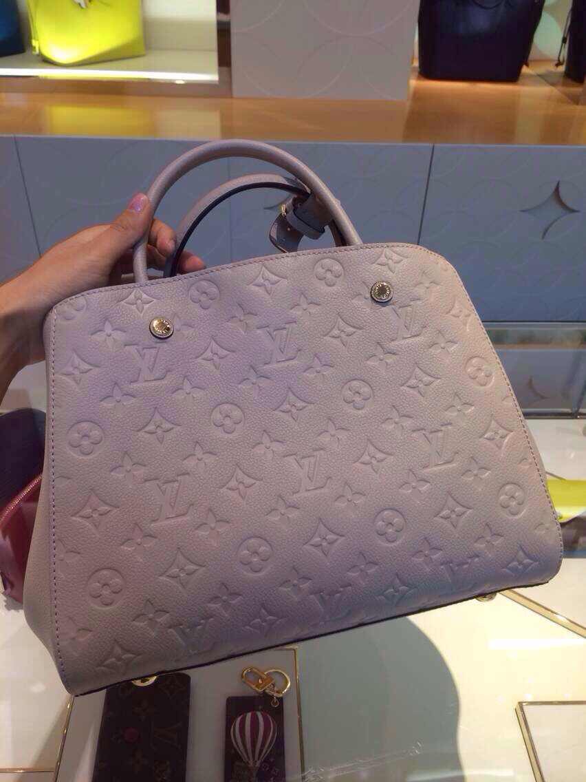 Authentic Louis Vuitton Monogram Montaigne BB Bag M41050 Lilas